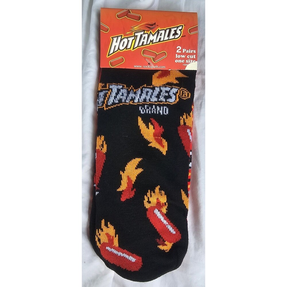 Hot Tamales Socks Low Cut 2 Pair Hot Tamales Socks Candy novelty ODD NeW